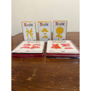 Sizzix Die Lot Doll Dress Cowboy Sunflower Confetti Hair Sets Steel Rule Dies 5p